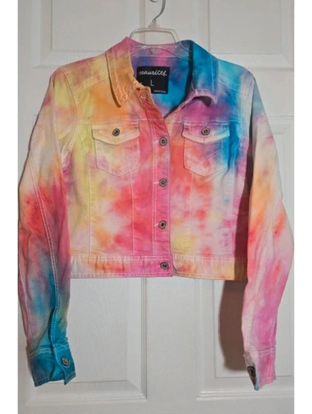 Maurice tie dye Jean jacket size large